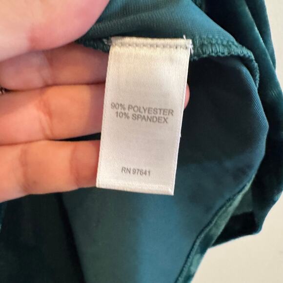 J. Jill Crushed Velvet Tank Top Green Square Neck Sleeveless Pullover Sz M - Picture 4 of 10